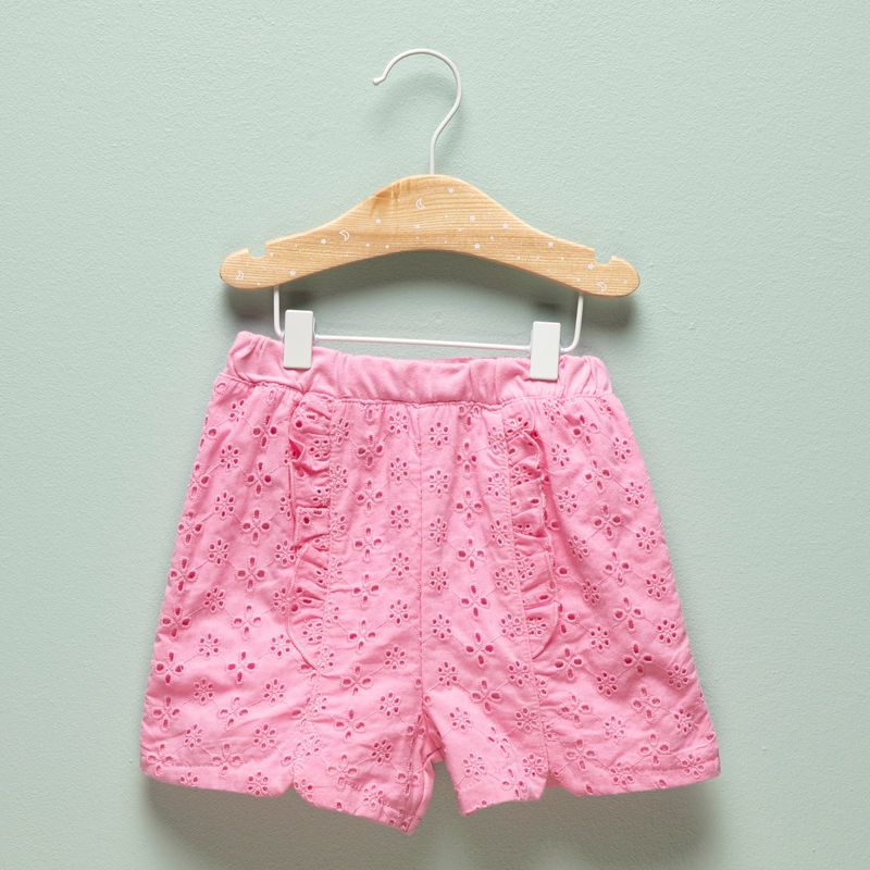 YAMP - Short para Bebé niña con Ojalillo Cintura elásticada de Algodón Yamp