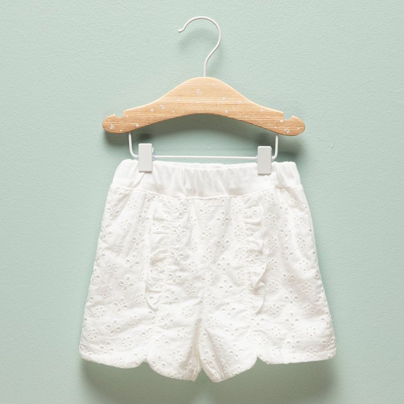 YAMP - Short para Bebé niña con Ojalillo Cintura elásticada de Algodón Yamp