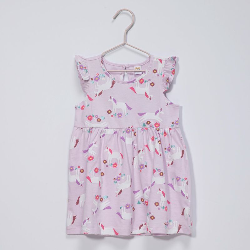 YAMP - Vestido para Bebé niña con Flores Manga corta de Algodón Yamp