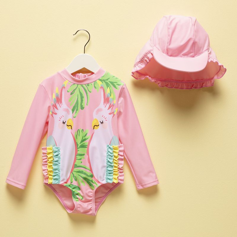 YAMP - Vestido de baño para Bebé niña 2 piezas con Estampado con accesorio Yamp