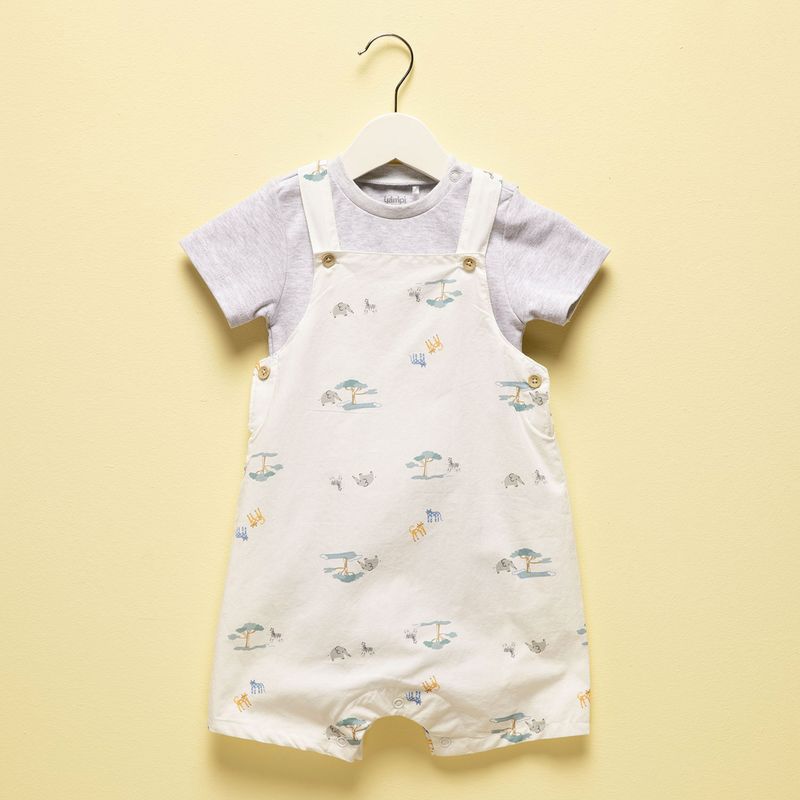 YAMP - Set Jardinera + Body manga corta para Bebé niño en Algodón Yamp