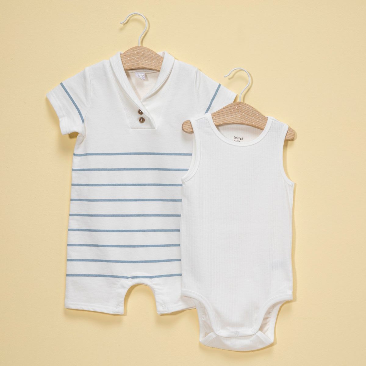 YAMP - Set Enterizo + Body sin mangas para Bebé niño en Algodón Yamp