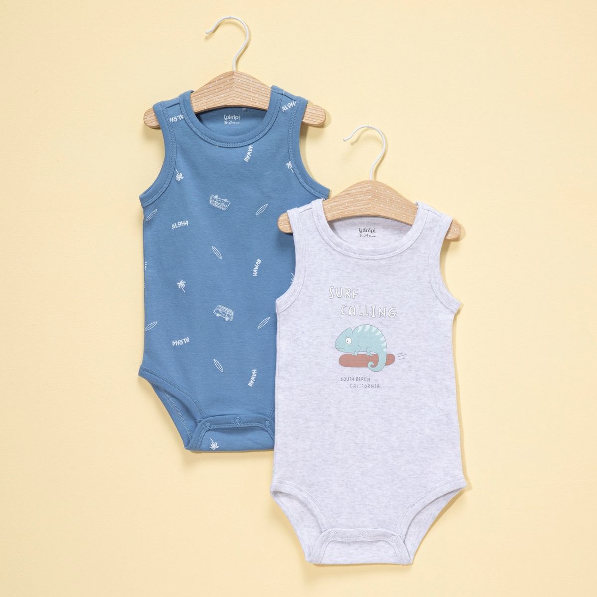 YAMP - Body Bebé niño Pack de 2 unidades Algodón Yamp