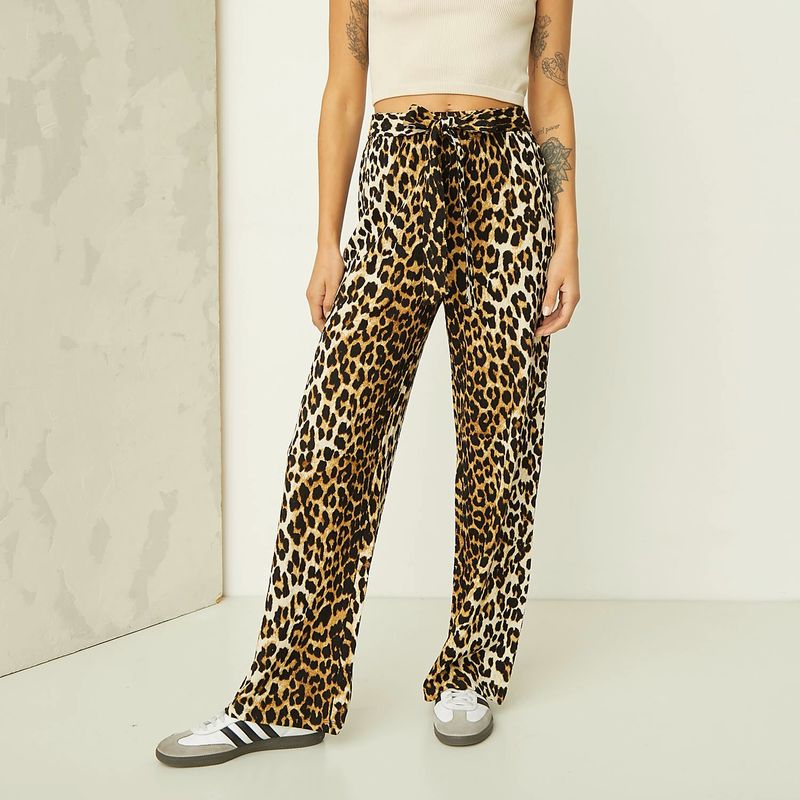 DENIMLAB - Pantalón Wide Leg Mujer Tiro alto con Estampado Denimlab