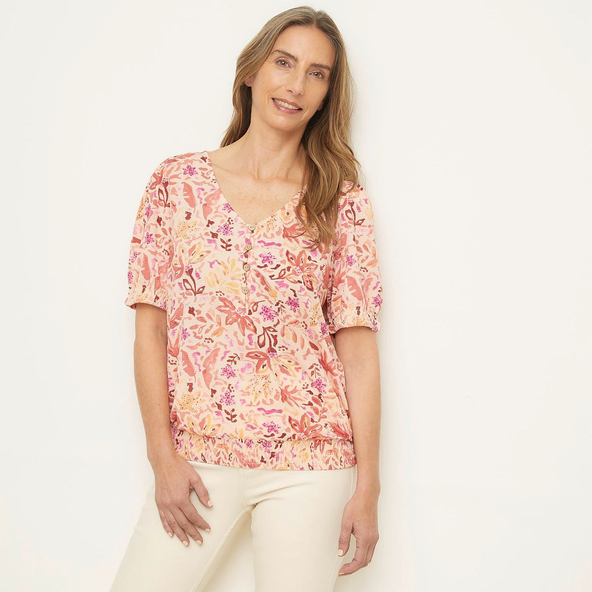 NEWPORT - Blusa Mujer con Estampado Manga corta Newport