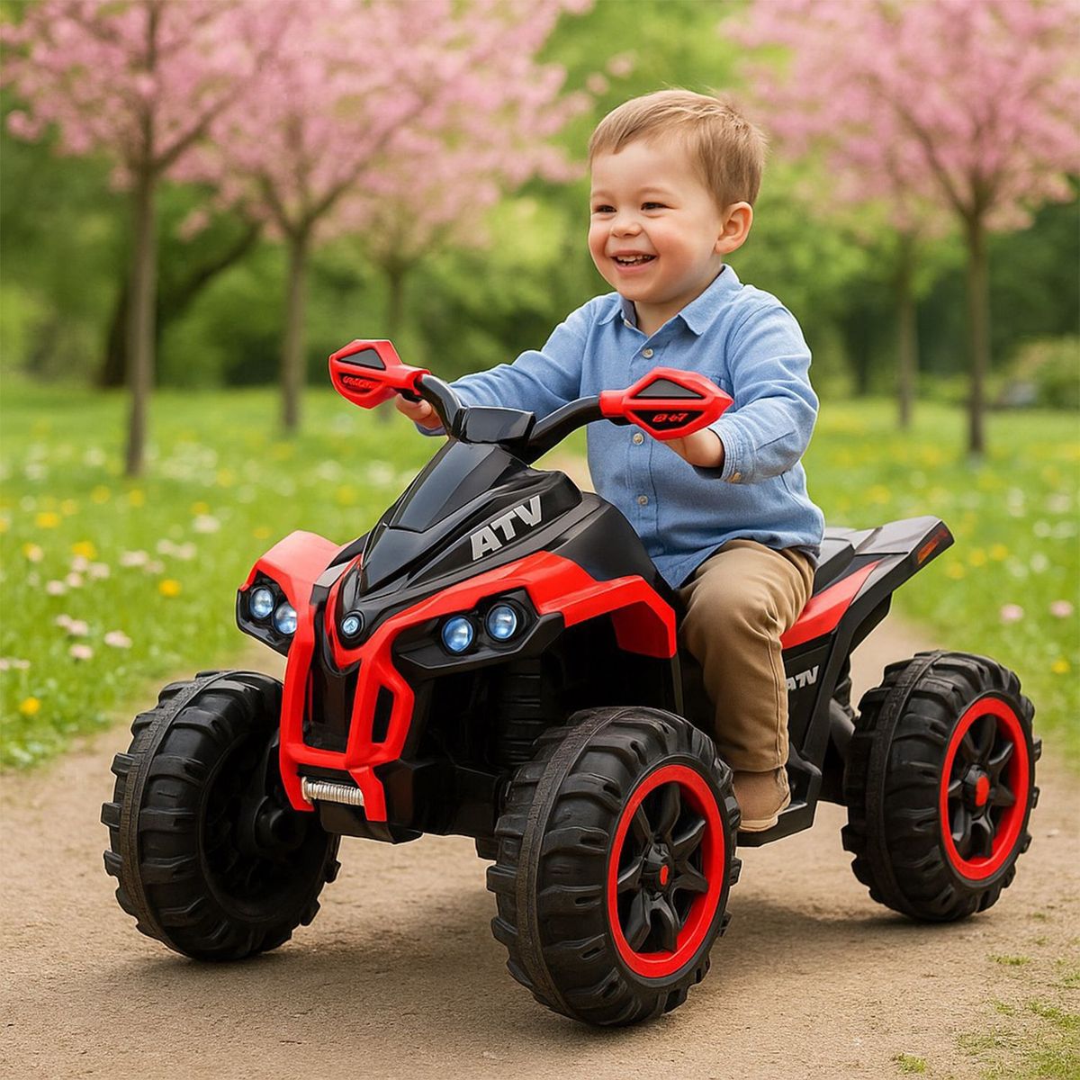 SCOOP - Cuatrimoto Montable Eléctrica niño 12V Roja