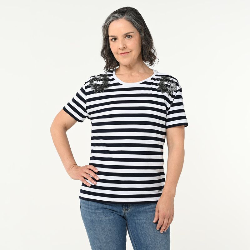 NEWPORT - Blusa Mujer Taches Manga corta de Algodón Newport