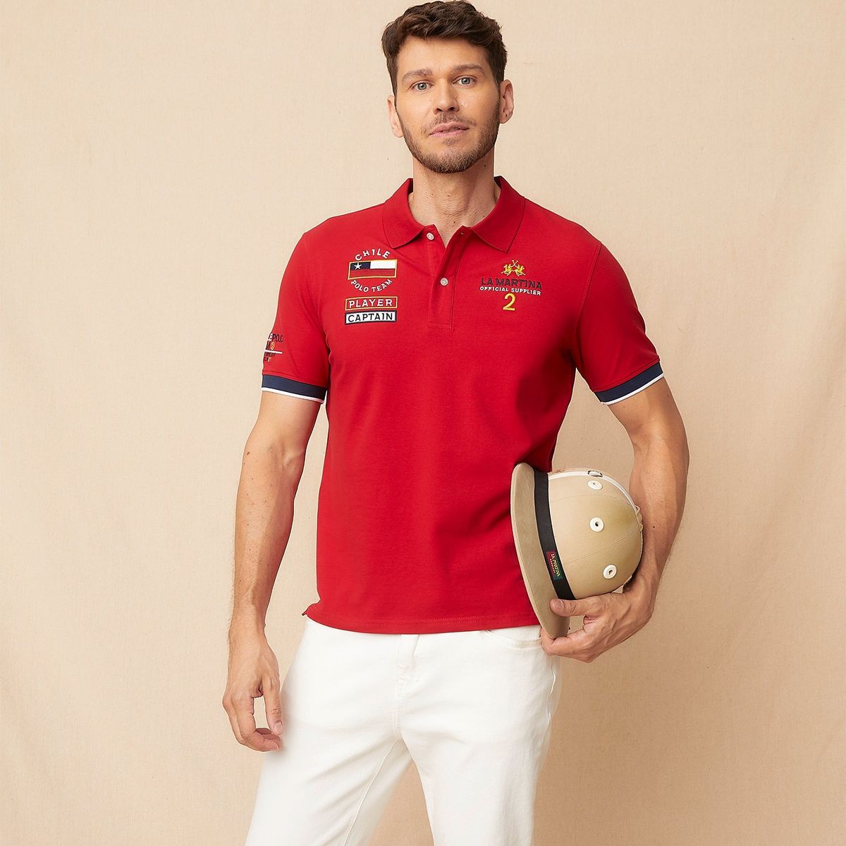 LA MARTINA - Camiseta polo Hombre Manga corta con Estampado de Algodón La Martina