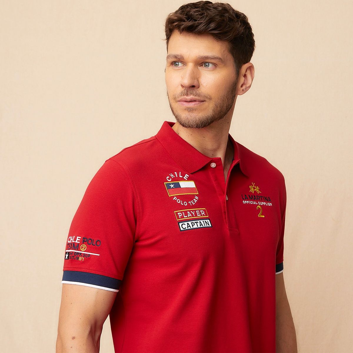 LA MARTINA - Camiseta polo Hombre Manga corta con Estampado de Algodón La Martina