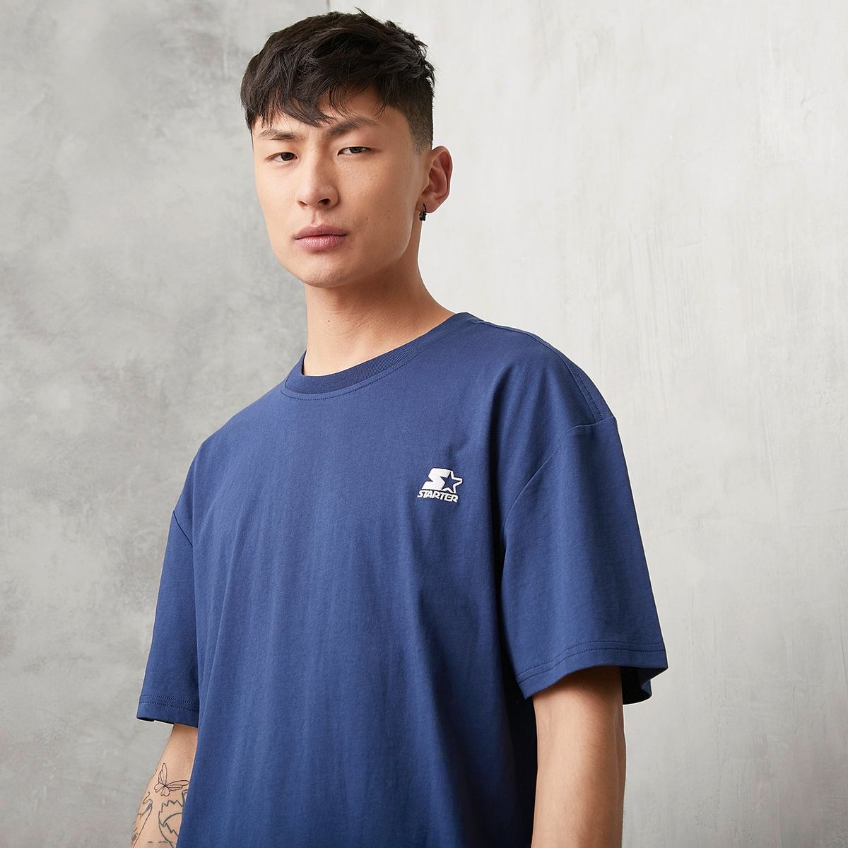 STARTER - Camiseta Hombre Manga Corta Oversize de Algodón Starter