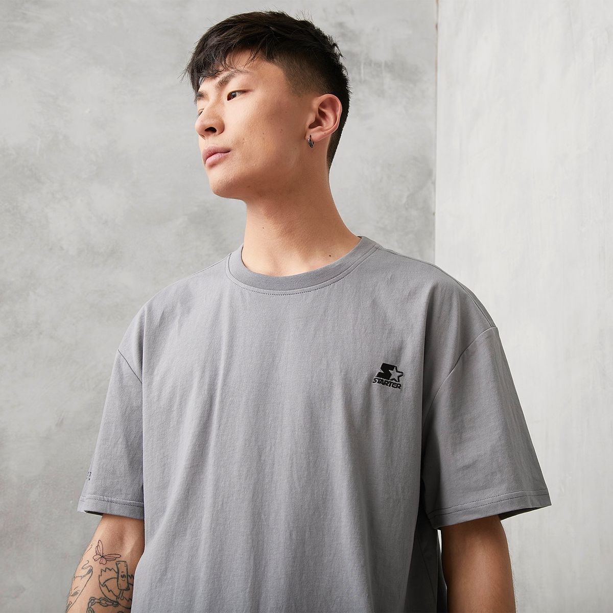 STARTER - Camiseta Hombre Manga Corta Oversize de Algodón Starter