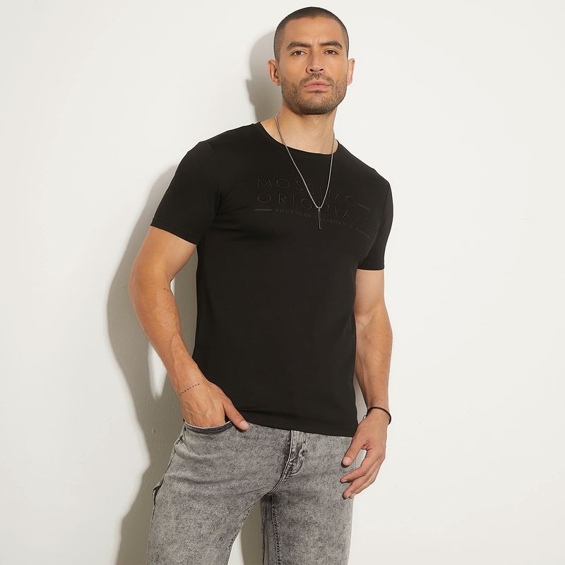 MOSSIMO - Camiseta Hombre Manga corta con Logo de Algodón Mossimo