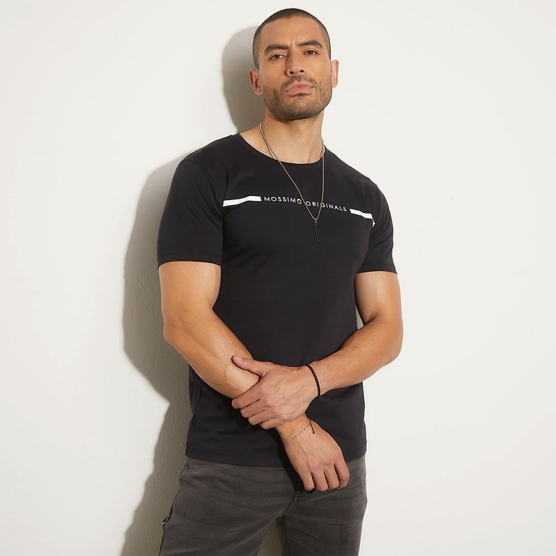 MOSSIMO - Camiseta Hombre Manga corta con Logo de Algodón Mossimo