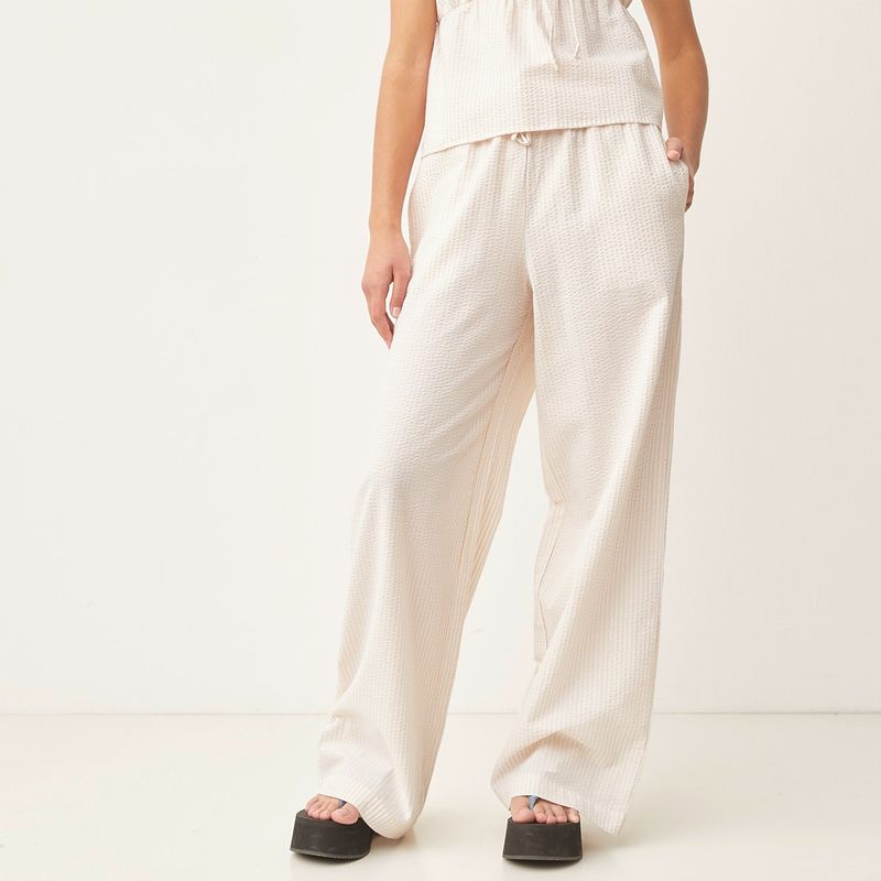 SYBILLA - Pantalón Palazzo Mujer Tiro alto de Algodón Sybilla