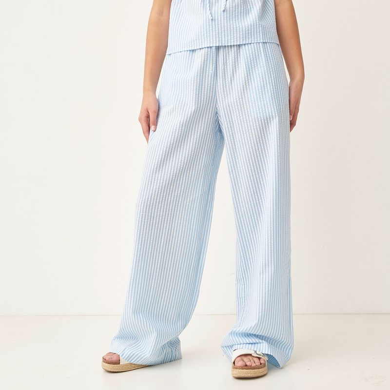 SYBILLA - Pantalón Palazzo Mujer Tiro alto de Algodón Sybilla