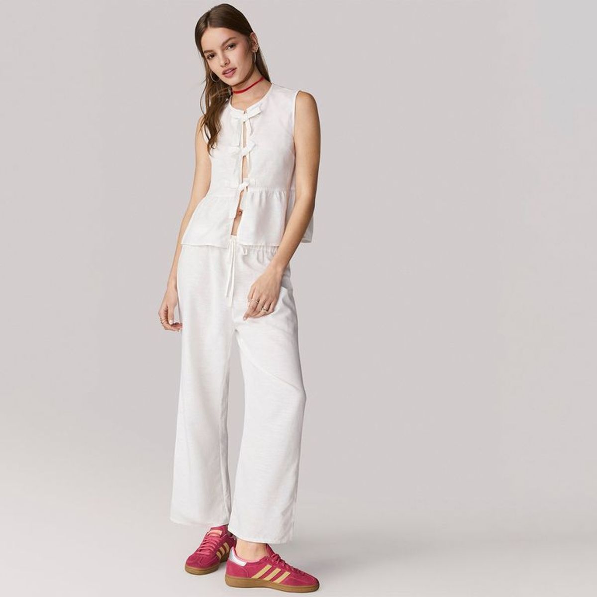 SYBILLA - Pantalon Culotte Mujer Tiro alto Sybilla