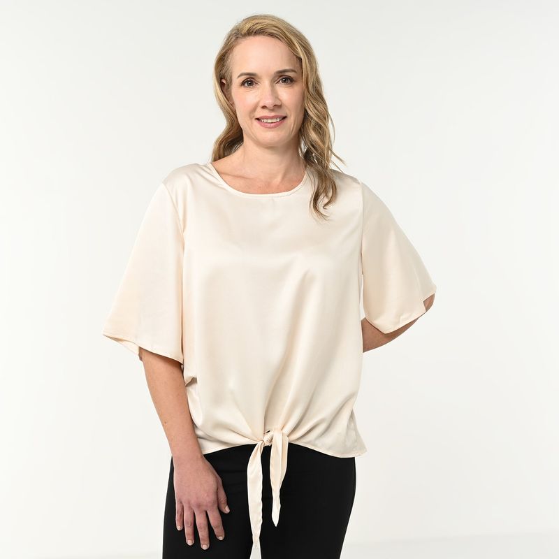 SOUTHLAND - Blusa Mujer Anudada Manga corta Southland