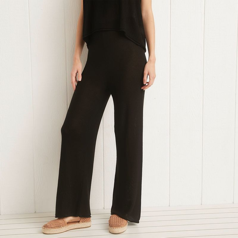 UNIVERSITY CLUB - Pantalón Wide Leg Mujer Tiro medio Tejido University Club