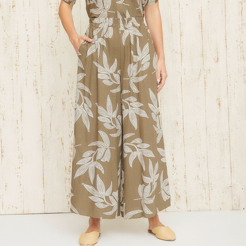 SOUTHLAND - Pantalón Palazzo Mujer Tiro alto con Estampado Southland