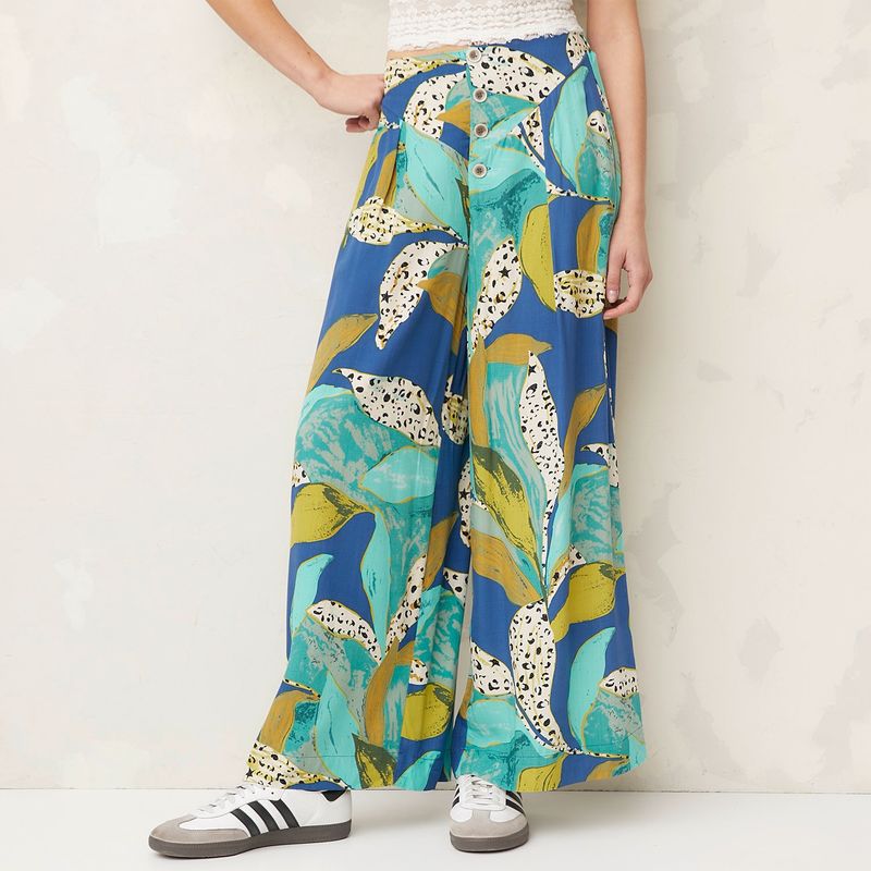 DENIMLAB - Pantalón Palazzo Mujer Tiro medio con  Estampado Denimlab 