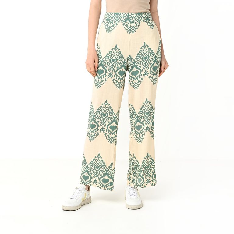 Justina Pantalón Palazzo con Volantes y Talle Alto