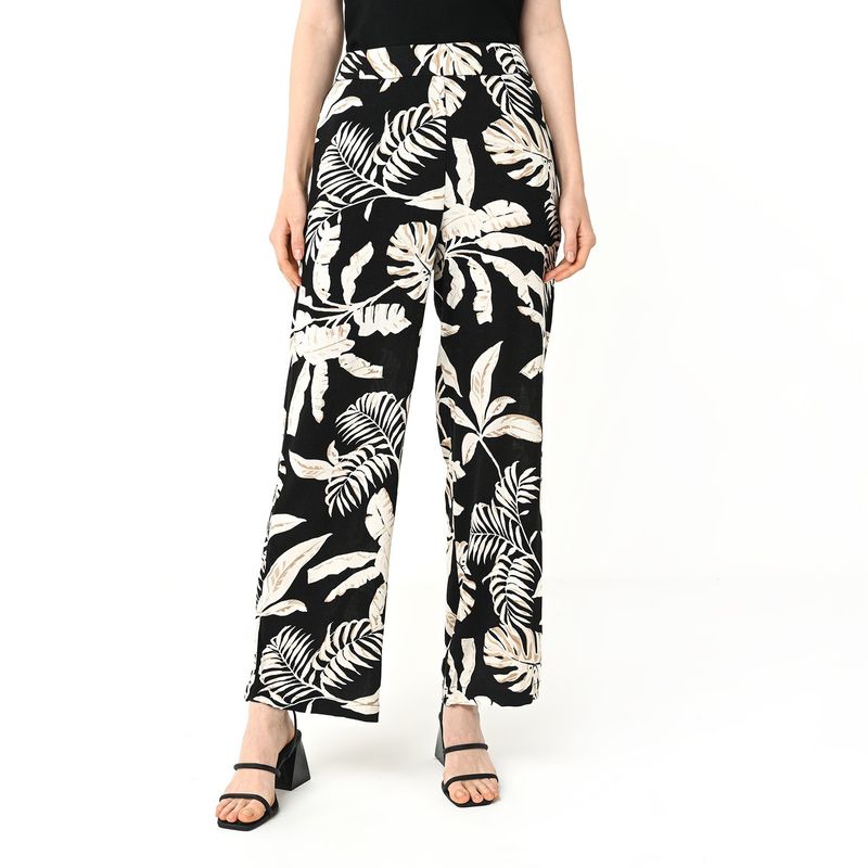 BASEMENT - Pantalón Palazzo Mujer Tiro alto Estampado Basement