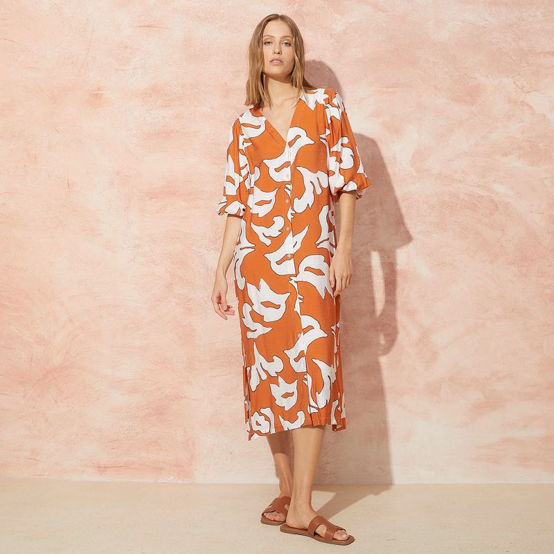 BASEMENT - Vestido Mujer Medio con Estampado Basement