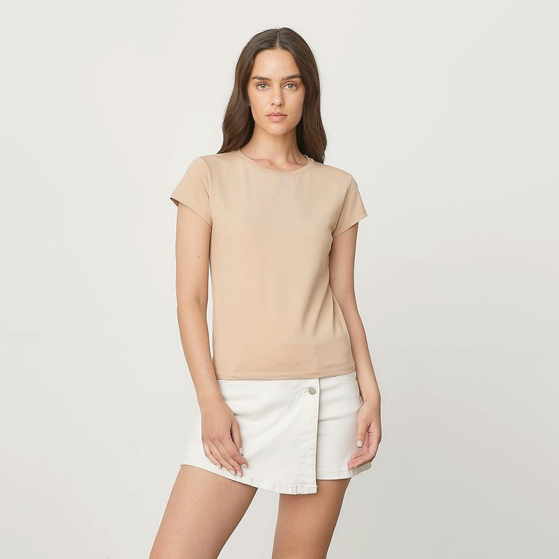 BASEMENT - Blusa Mujer Manga corta de Algodón Basement