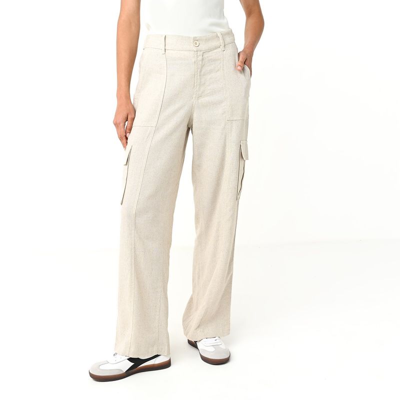 BASEMENT - Pantalón Cargo Mujer Tiro alto Basement