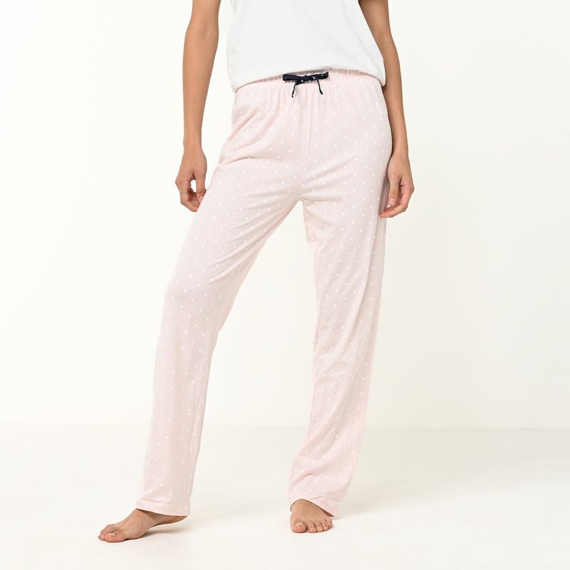 SYBILLA - Pantalón de pijama Mujer Largo de Algodón Sybilla