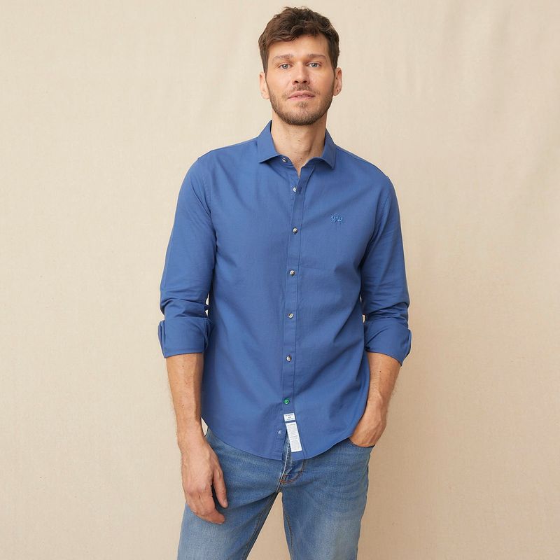 LA MARTINA - Camisa Hombre Manga larga Slim de Algodón La Martina