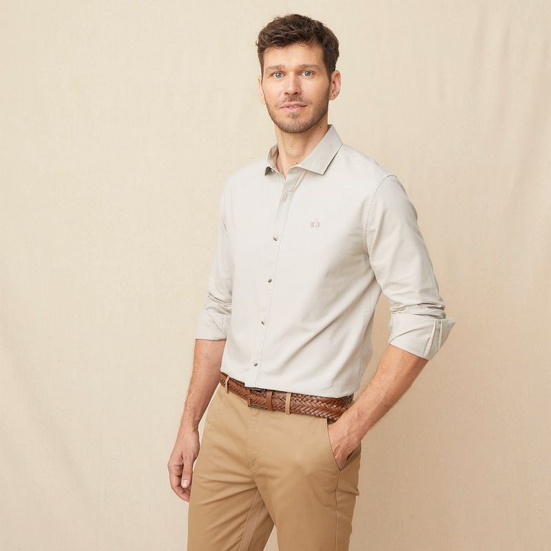 LA MARTINA - Camisa Hombre Manga larga Slim de Algodón La Martina