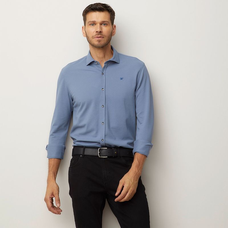 WOLF & HANK - Camisa Hombre Manga larga Slim de Algodón Wolf & Hank