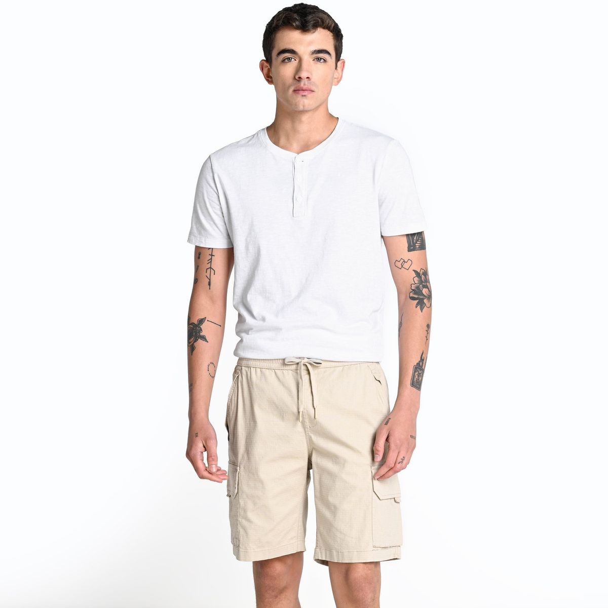 BEARCLIFF - Bermuda Hombre Cargo de Algodón Bearcliff