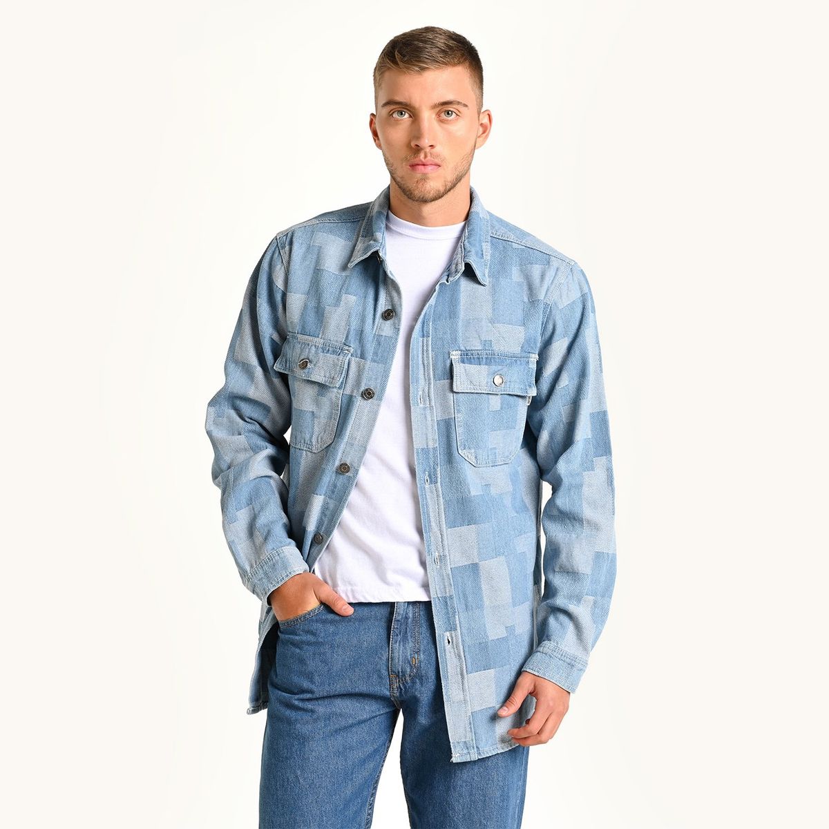 BEARCLIFF - Chaqueta de jean Hombre de Algodón Bearcliff