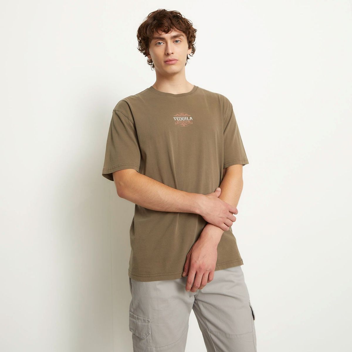 BEARCLIFF - Camiseta Hombre Manga corta con Estampado de Algodón Bearcliff