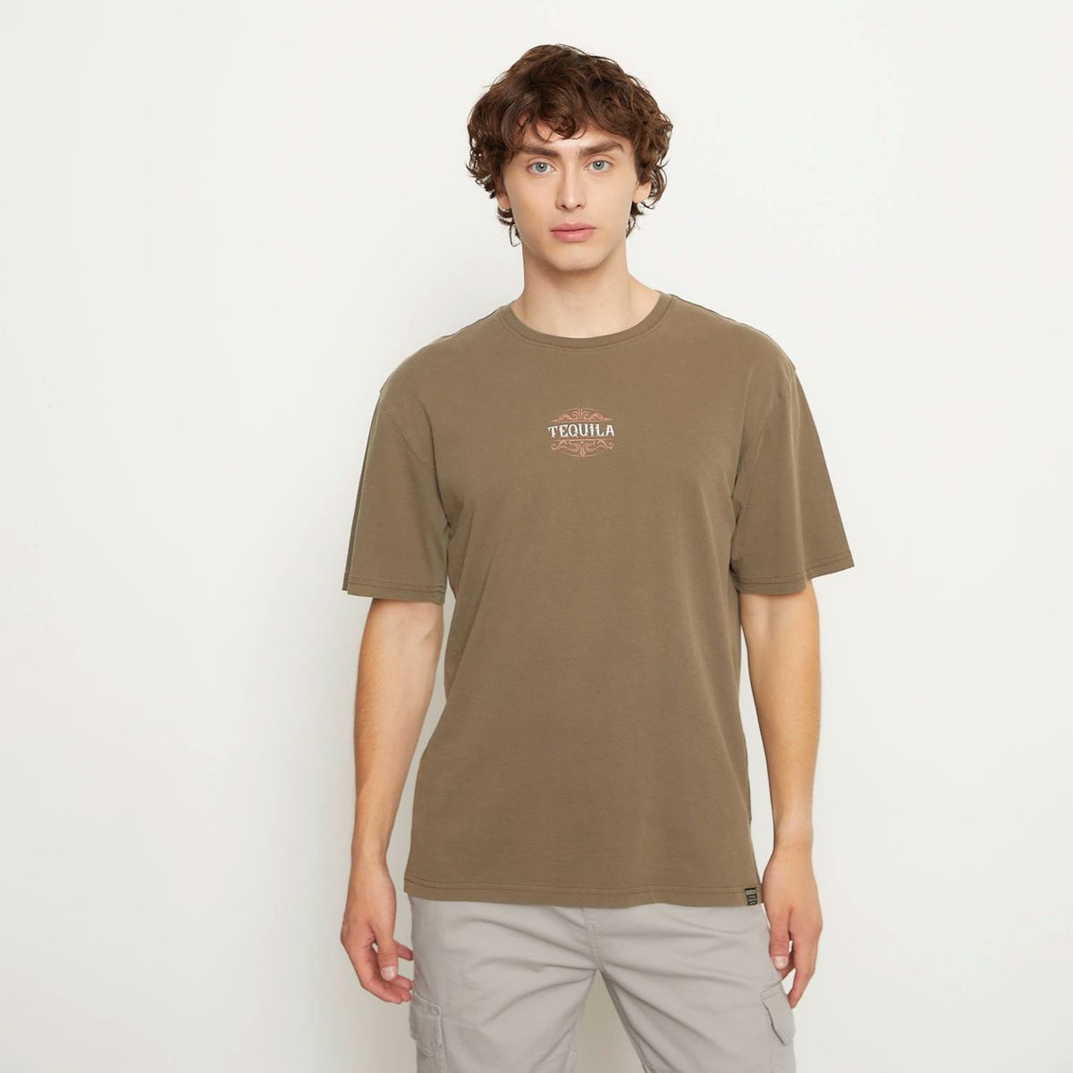 BEARCLIFF - Camiseta Hombre Manga corta con Estampado de Algodón Bearcliff