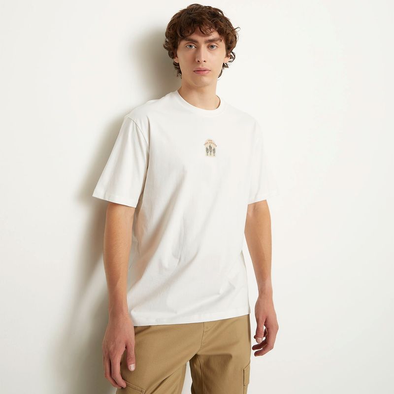 BEARCLIFF - Camiseta Hombre Manga corta con Estampado de Algodón Bearcliff