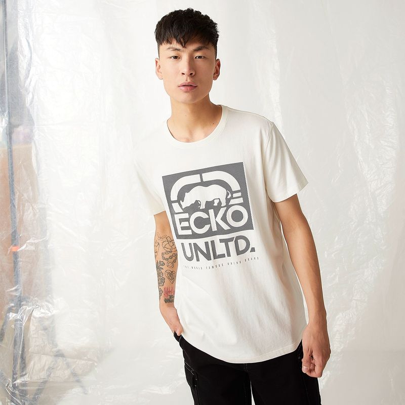 ECKO - Camiseta Hombre Manga corta con Logo de Algodón Ecko
