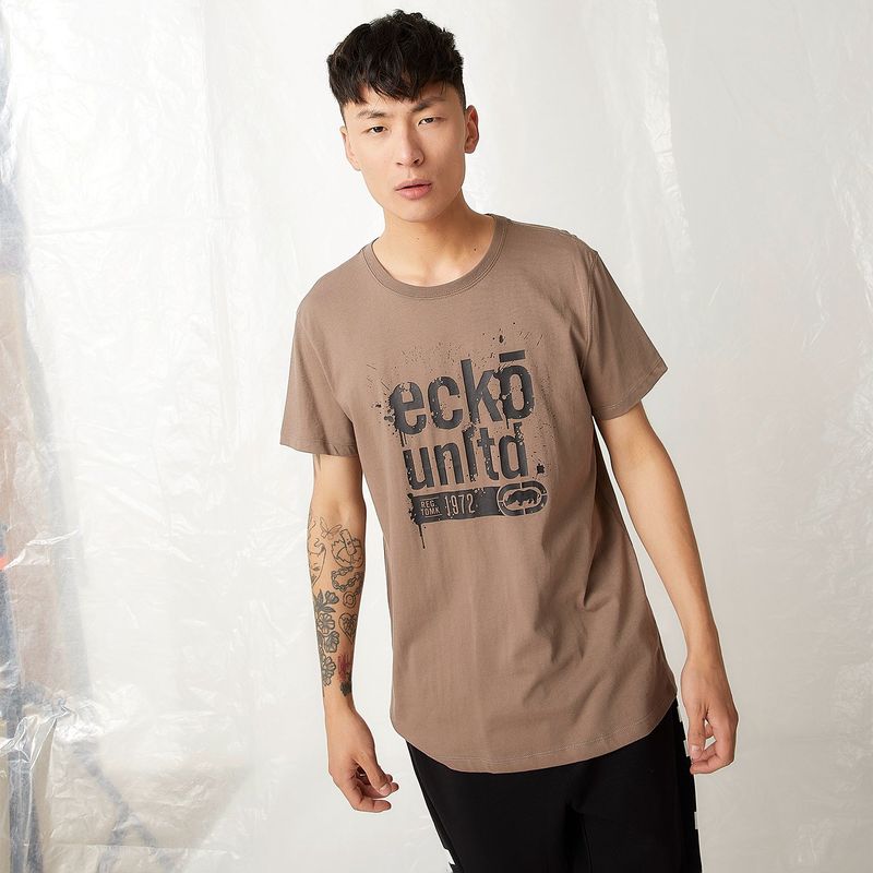 ECKO - Camiseta Hombre Manga corta con Logo de Algodón Ecko