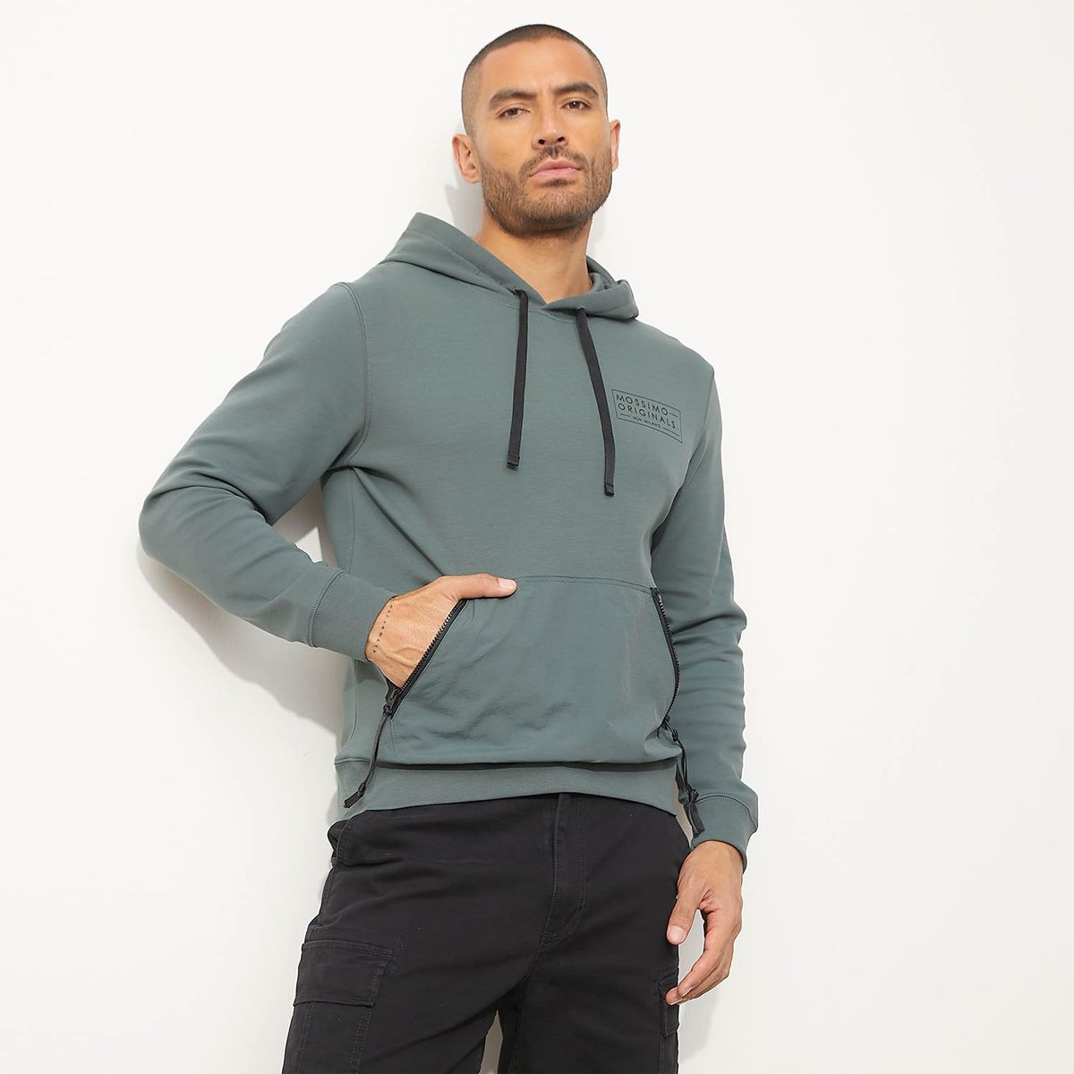 MOSSIMO - Hoodie Hombre con Logo de Algodón Mossimo