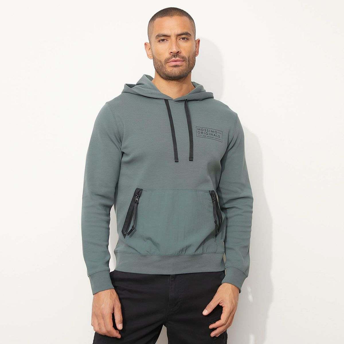 MOSSIMO - Hoodie Hombre con Logo de Algodón Mossimo