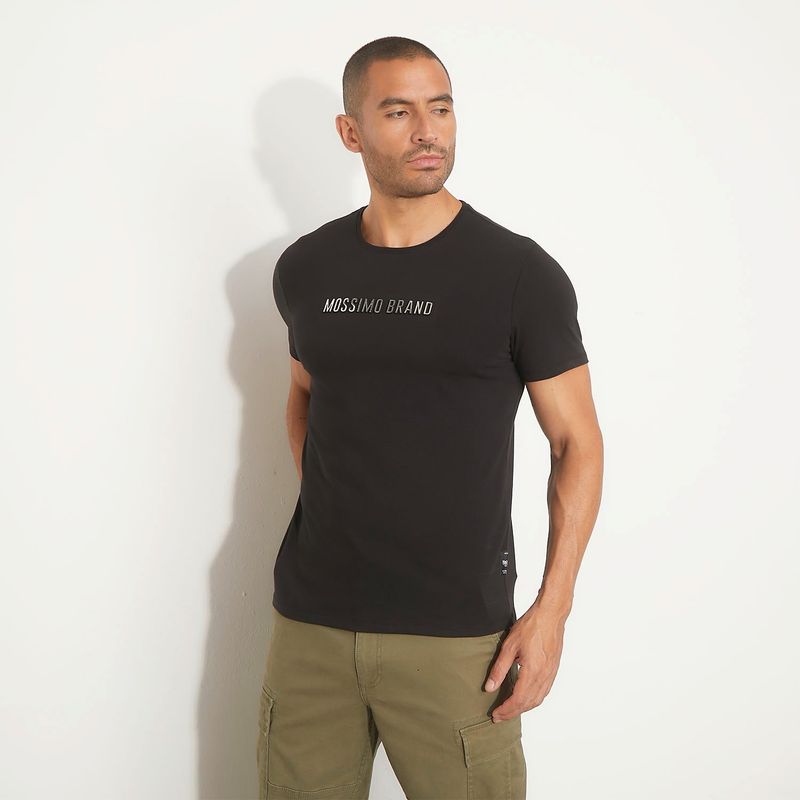 MOSSIMO - Camiseta Hombre Manga corta Logo de Algodón Mossimo
