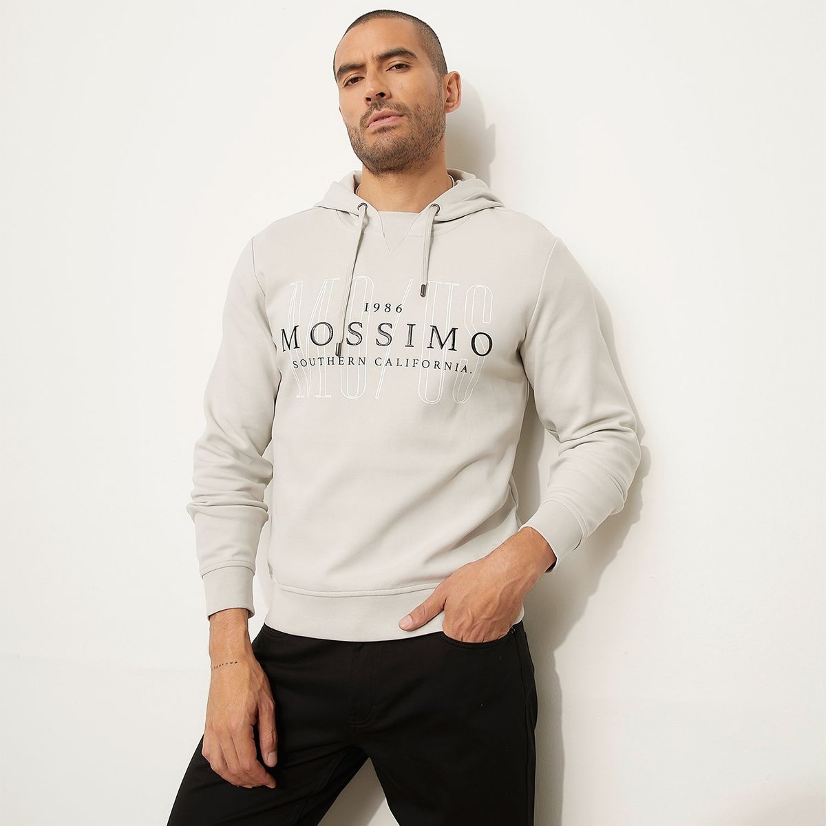 MOSSIMO - Hoodie Hombre con Logo de Algodón Mossimo