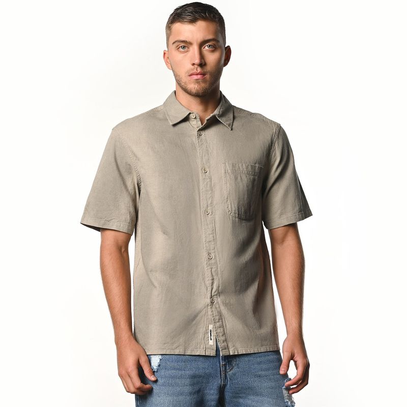 DENIMLAB - Camisa Hombre Manga corta de Algodón Denimlab