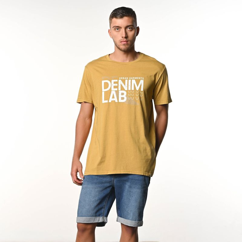 DENIMLAB - Camiseta Hombre Manga corta con Logo de Algodón Denimlab
