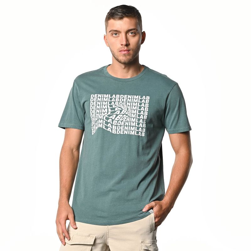 DENIMLAB - Camiseta Hombre Manga corta con Logo de Algodón Denimlab