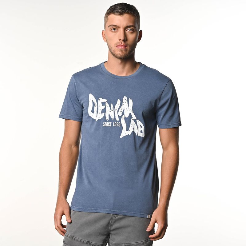 DENIMLAB - Camiseta Hombre Manga corta con Logo de Algodón Denimlab