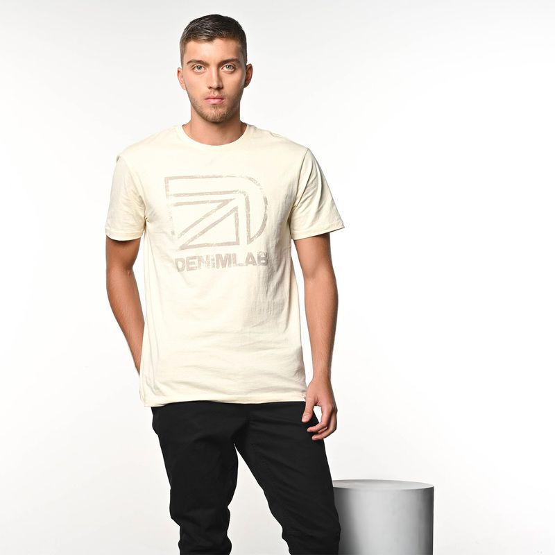 DENIMLAB - Camiseta Hombre Manga corta con Logo de Algodón Denimlab
