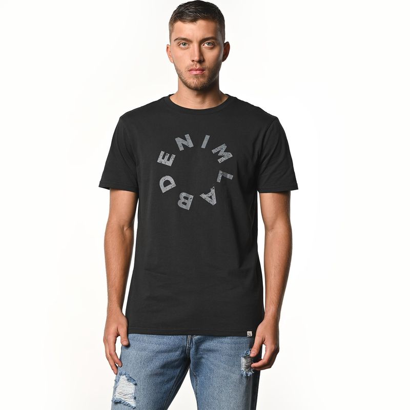 DENIMLAB - Camiseta Hombre Manga corta con Logo de Algodón Denimlab